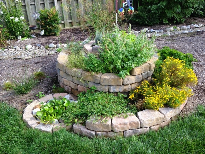 tuin spiraal gemaakt van natuursteen bouw tuinideeën goedkoop