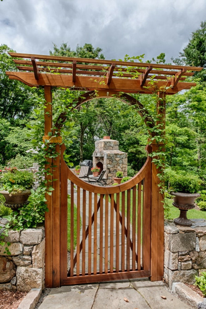 jardín puerta jardín forma jardín moderno chimenea