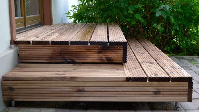 μοντέρνο κήπο κήπο σκάλες υπαίθρια σκάλες ξύλο