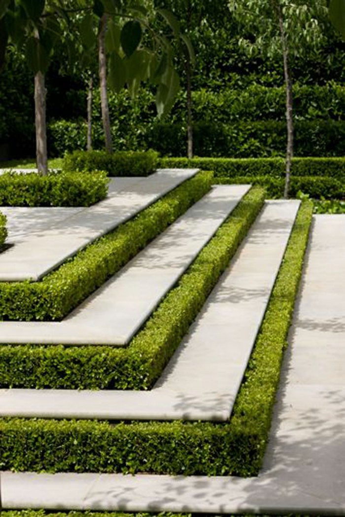 μοντέρνο κήπο σκάλες κήπου υπαίθρια σκάλες βότανα πράσινο σκάλες