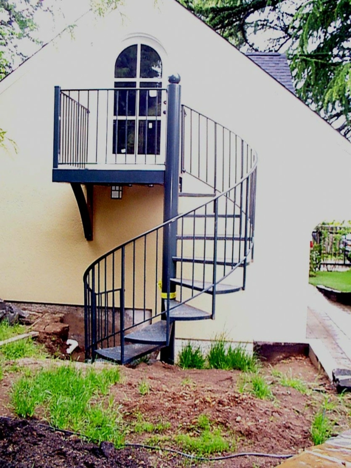 moderne have design udendørs trappe urte spiral trappe metal