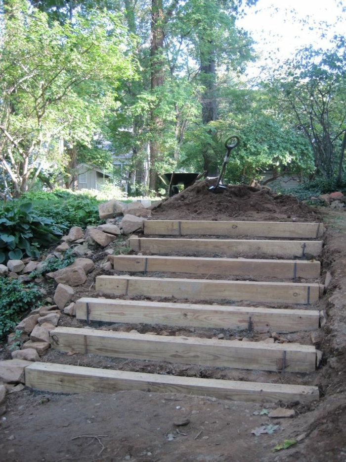 escalier de jardin bois lui-même construire des idées idées de jardinage