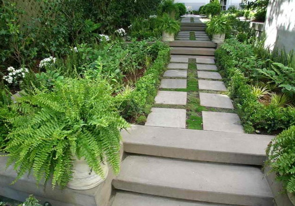 tuin trappen steen hout tuinieren tuin beton idee