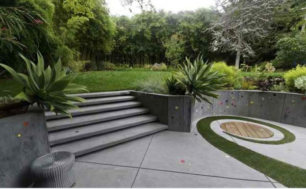tuin trappen steen hout landschapsarchitectuur tuin exotische