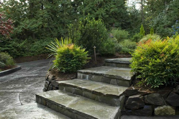 tuin trap bouwen van steen hout landschapsarchitectuur tuin planten