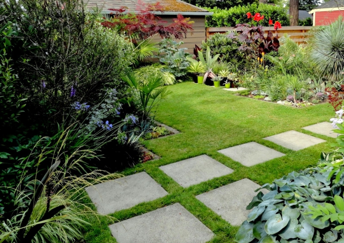 花园小径塑造想法走道草坪庭院植物