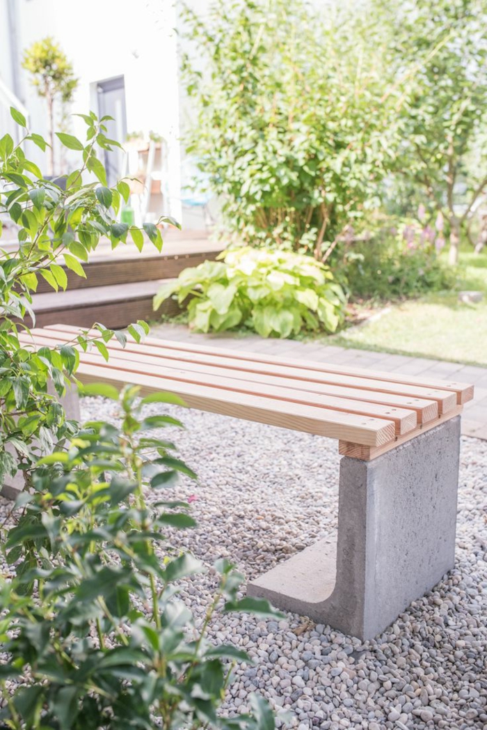 花园小径创造石渣长凳庭院植物