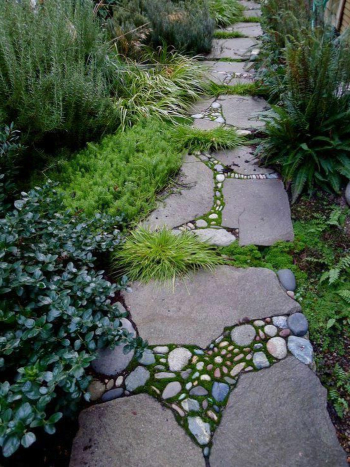 花园小径形状石板碎石花园植物地板园林绿化花园的想法