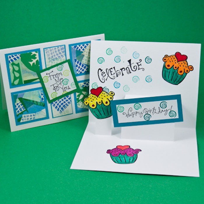faire la carte d'anniversaire vous-même pop up tutoriel printemps décoration timbre faites-vous carte design7