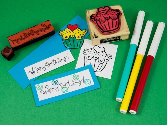 tehdä syntymäpäiväkortti itse pop up opetusohjelma kevään koristelu leima tehdä itse kortin design7