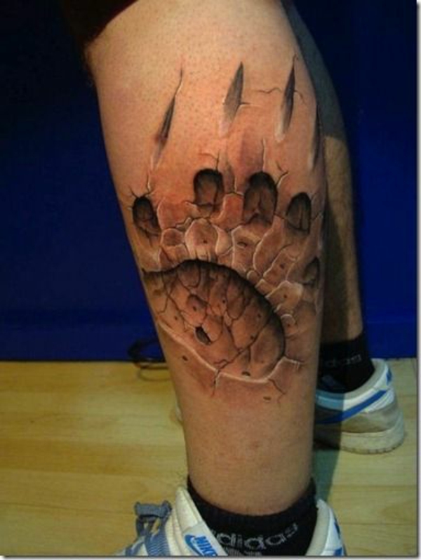 τατουάζ 3d μοτίβα τατουάζ φέρουν πόδι πόδι