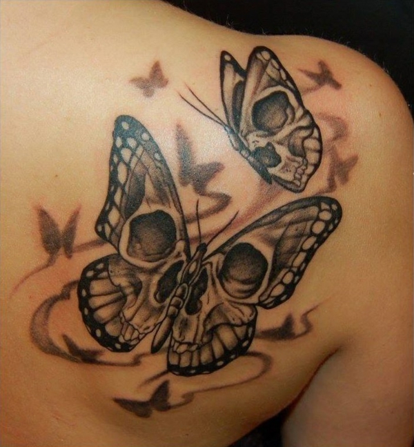 τατουάζ τατουάζ πεταλούδα κρανίο