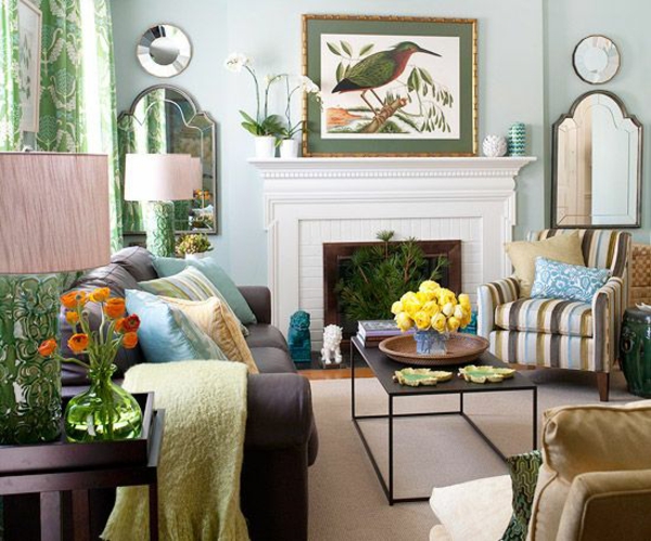 jaukus gyvenamasis kambarys sieninis dizainas pagalvė stalas gražus sienų spalvos svetainė