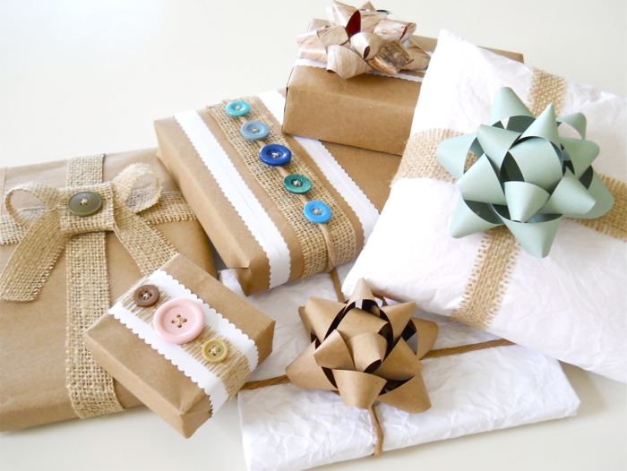 الهدايا تغليف الهدايا تغليف الهدايا الجميلة هدية فكرة التغليف أبيض اللون البني
