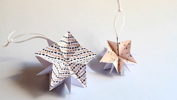 inpakpapier origami kerstideeën sterren op papier