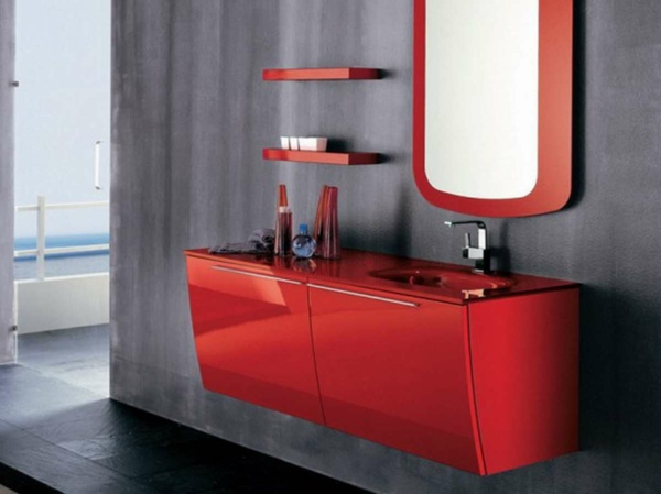 Design s barevným červeným designem minimalistickým