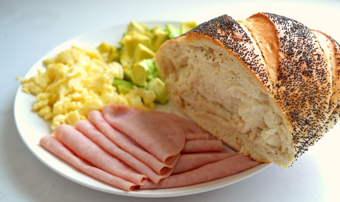 Υγιεινή διατροφή Ποικιλία φαγητό Κρέας αυγών Ψωμί