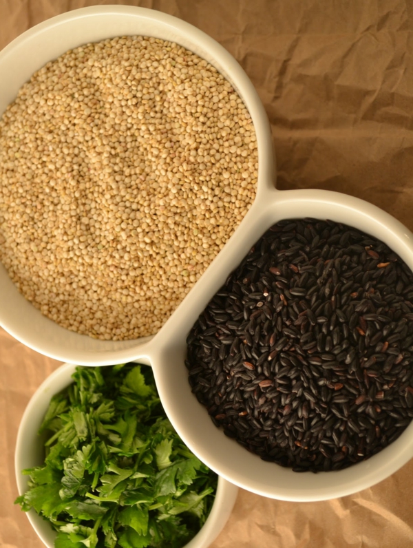 sunn mat oppskrifter svart ris quinoa