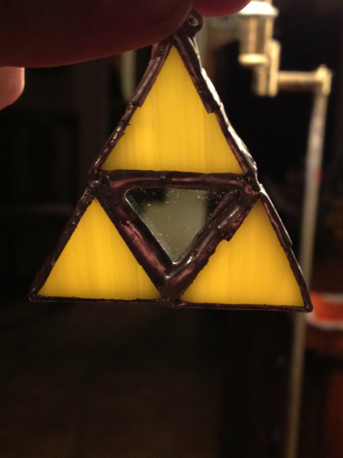 Cristal pintado joyería collar triángulo