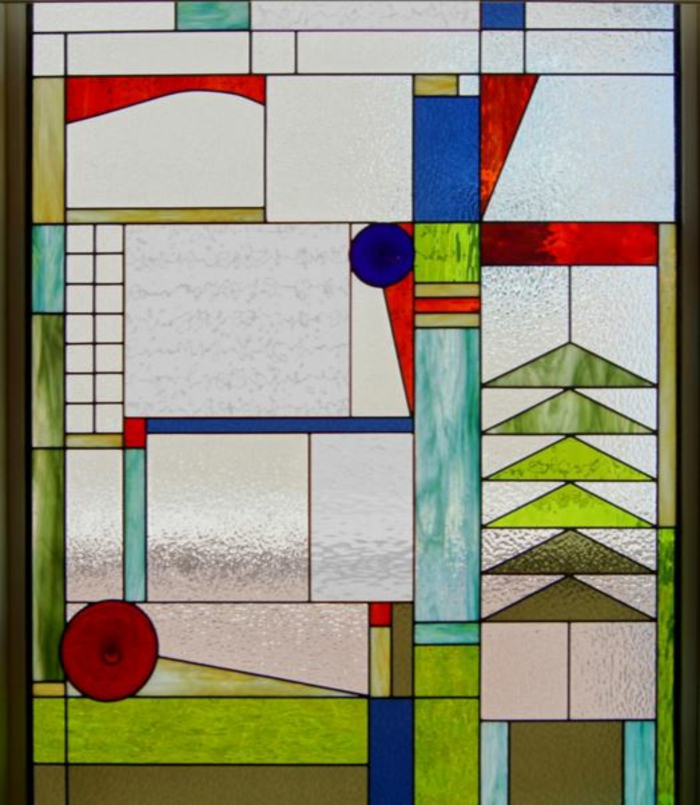 vidriera vitragen pintada ventana diseños modernos verde