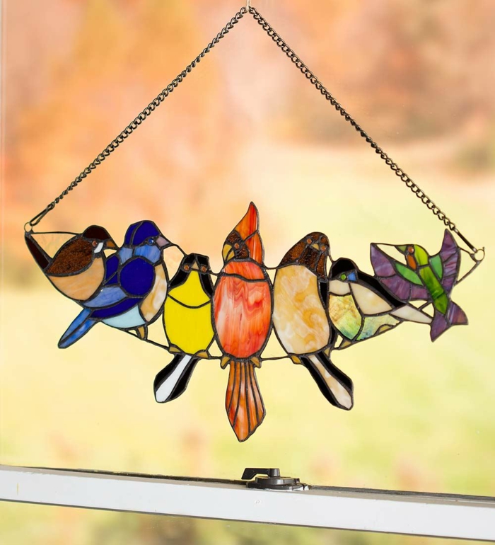 vidrio pintado Vitragen ventana pájaro