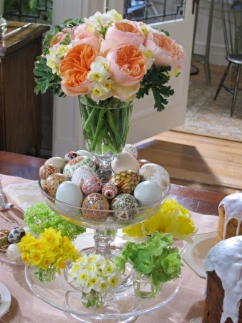 γυαλί Πασχαλινά αυγά κάτοχος λουλούδι άνοιξη φρέσκο ​​διακόσμηση πίνακα
