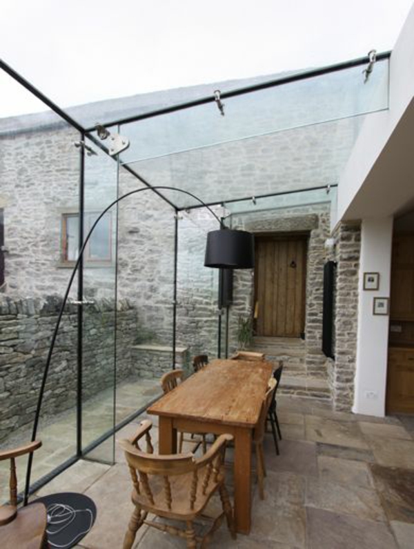 glass terrace shape modern lamp