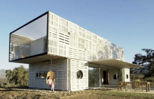 стъкло фасада модулен дизайн дървени палети идея покрив