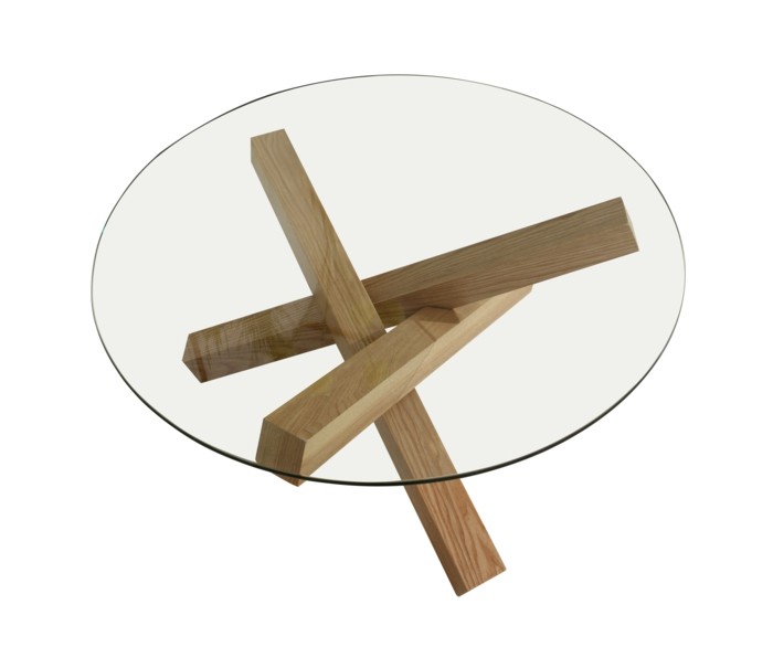 γυάλινο τραπέζι εσωτερικές ιδέες σχεδιασμού ιδέες σπίτι στρογγυλά πόδια ξύλου