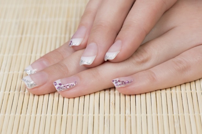 glinsterende nagel ontwerp voor bruiloft lange bruiloft nagels