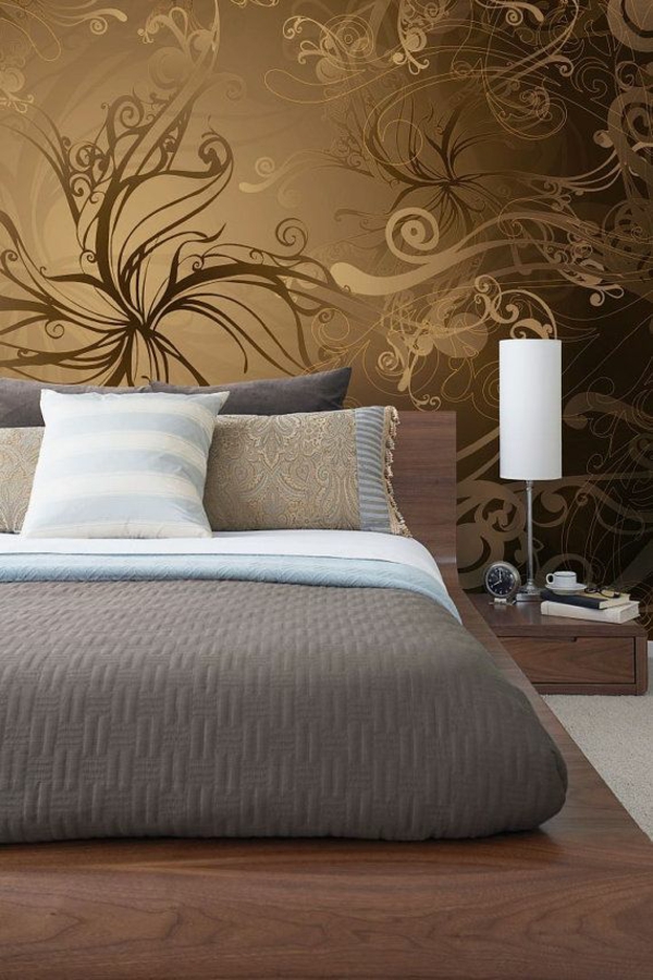 Wallpaper de aur cu model floral