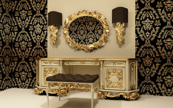 zlatá tapeta v barokním stylu