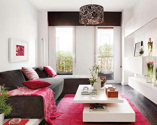 灰色粉红色的室内设计理念闪亮简约