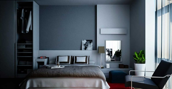 gris azul pared pintura paloma azul dormitorio color esquema pared diseño ideas