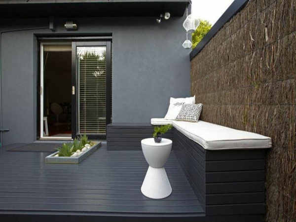 idées de décoration de forme de terrasse de toit gris