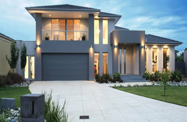 gray facade modern house