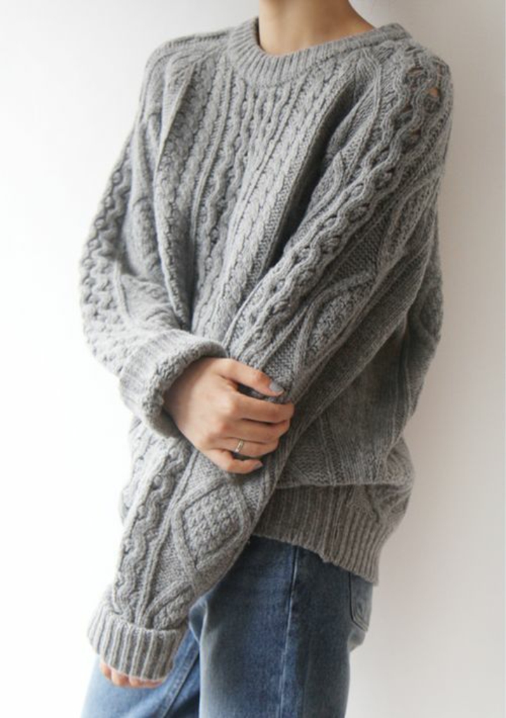 grå damer sweater strikket nuværende modetrends 2016