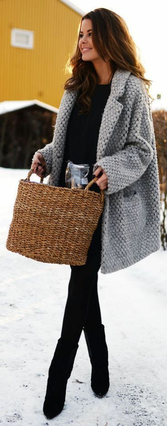 grå frakke outfit efterår mode vinter mode trend