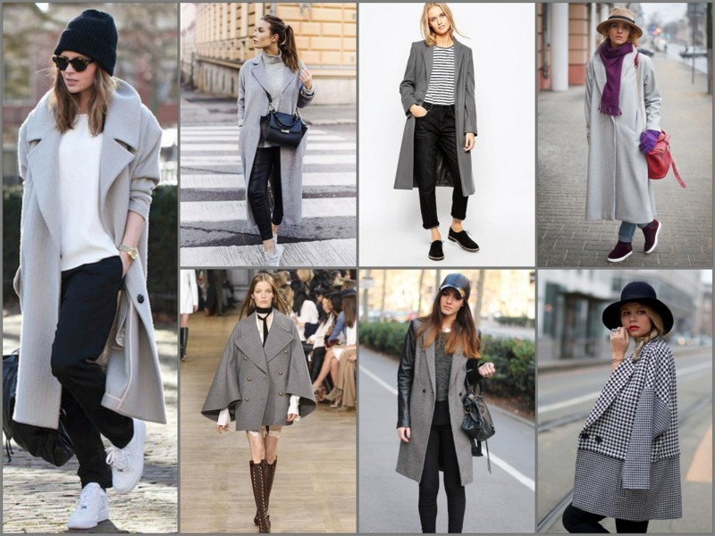 grå frakke udformer kvinders mode efterår trends