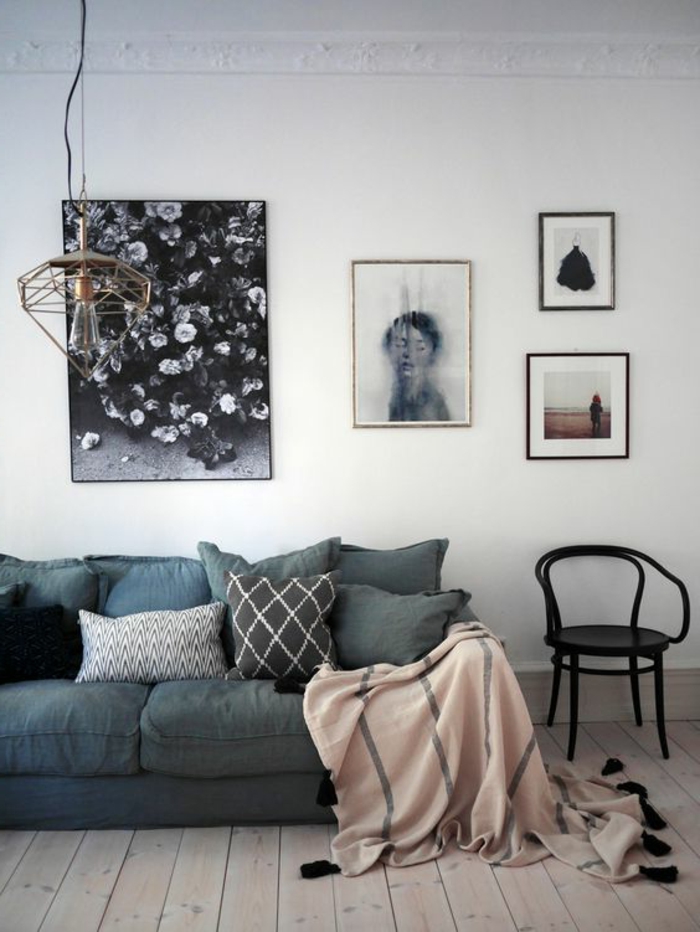 sofá gris sala de estar configurar ideas decoración de la pared de luz fresca