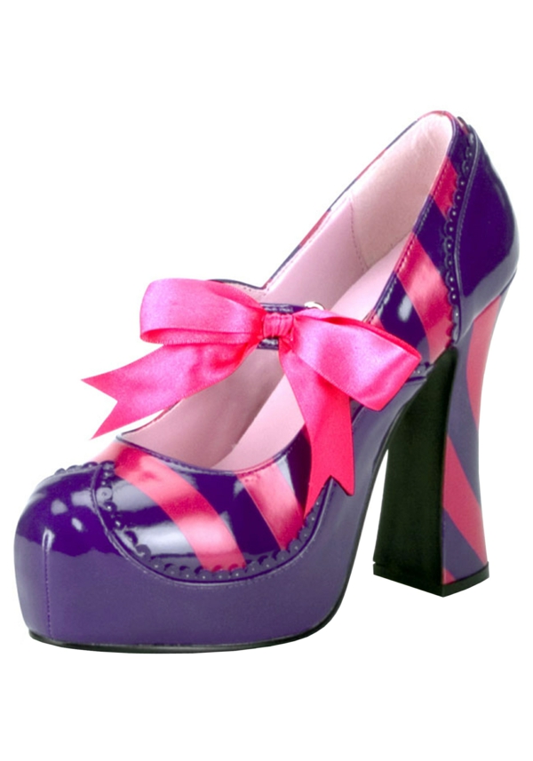 Grinning chat diy costume rose rayures violet chaussures