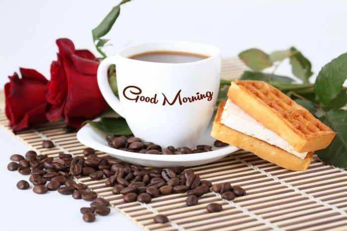 Bună dimineața bea cafea felicitare
