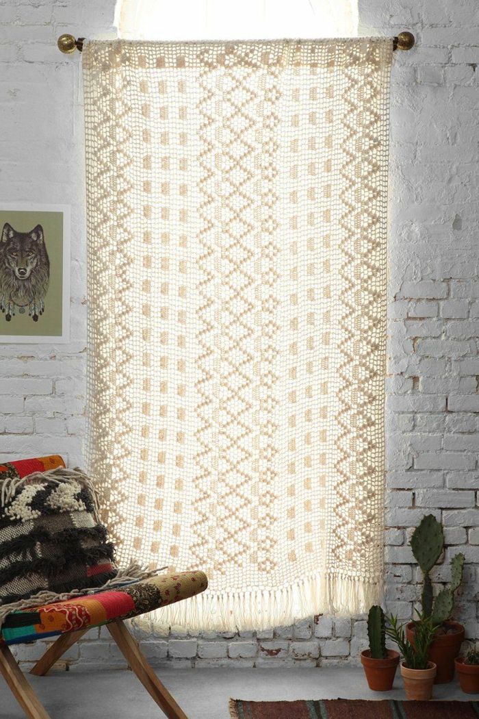 crocheted curtains make great pattern recreation corner
