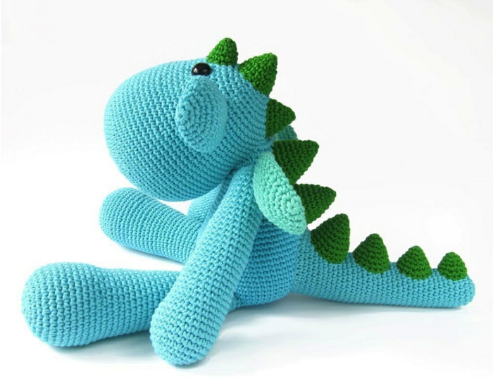 Crochet Tinkers Blue Dinosaur Cute