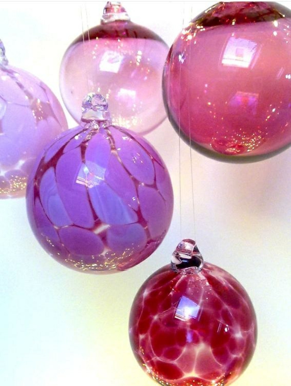 pakabinamas lempa kamuolys stiklo kamuoliukai lubų lempos violetinė rožinė