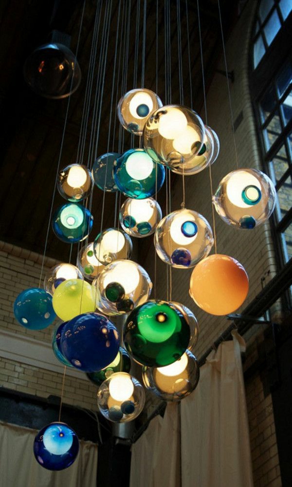 závěsné lampy koule skleněné koule stropní lampy barvy