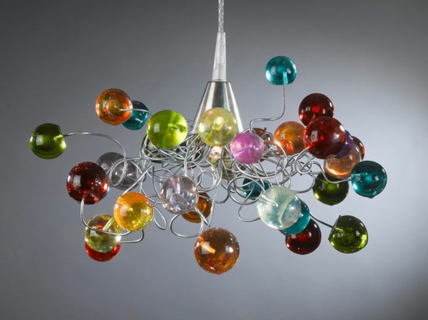 תליון מנורת כדור זכוכית מנורות מנורות תקרה צבעוניות