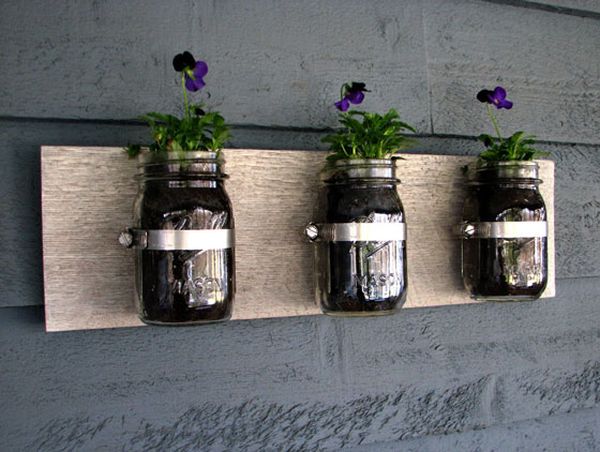 hængende blomsterpotter indendørs planter træ strip væg indretning