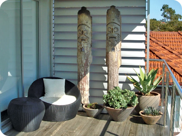 окачена градина на балкон градина градинска мебел ратан