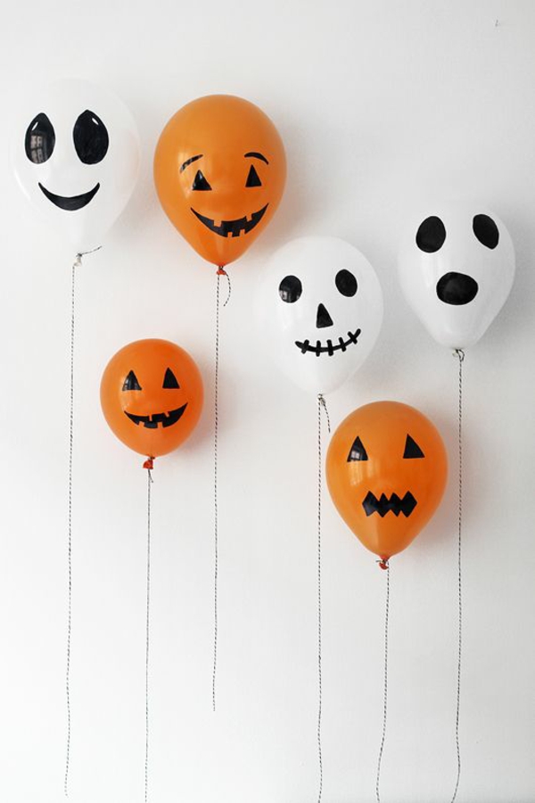 padaryti Halloween apdailos sau įdomus balionas oranžinės spalvos